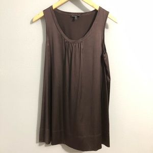 Eileen Fisher silk shell - dark choc brown - sz S